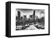 Snowy Gapstow Bridge of Central Park, Manhattan in New York City-Philippe Hugonnard-Framed Stretched Canvas