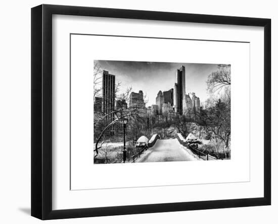 Snowy Gapstow Bridge of Central Park, Manhattan in New York City-Philippe Hugonnard-Framed Art Print