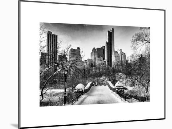 Snowy Gapstow Bridge of Central Park, Manhattan in New York City-Philippe Hugonnard-Mounted Art Print