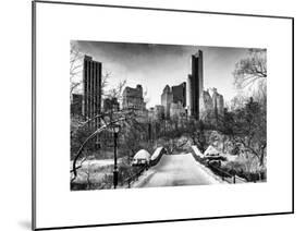 Snowy Gapstow Bridge of Central Park, Manhattan in New York City-Philippe Hugonnard-Mounted Art Print