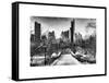 Snowy Gapstow Bridge of Central Park, Manhattan in New York City-Philippe Hugonnard-Framed Stretched Canvas