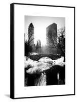 Snowy Gapstow Bridge of Central Park, Manhattan in New York City-Philippe Hugonnard-Framed Stretched Canvas