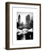 Snowy Gapstow Bridge of Central Park, Manhattan in New York City-Philippe Hugonnard-Framed Art Print