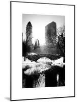 Snowy Gapstow Bridge of Central Park, Manhattan in New York City-Philippe Hugonnard-Mounted Art Print