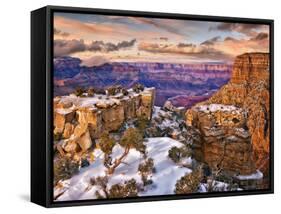 Snowy Grand Canyon V-David Drost-Framed Stretched Canvas