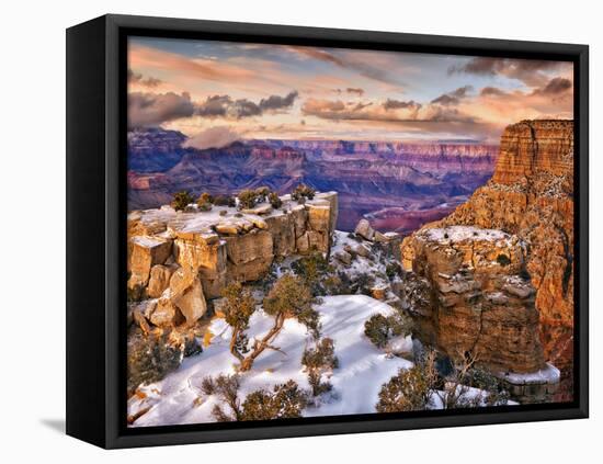 Snowy Grand Canyon V-David Drost-Framed Stretched Canvas
