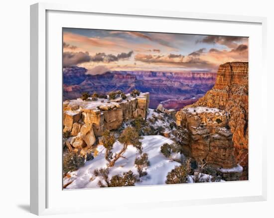 Snowy Grand Canyon V-David Drost-Framed Photographic Print