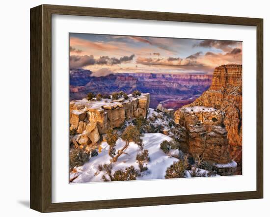 Snowy Grand Canyon V-David Drost-Framed Photographic Print