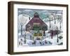 Snowy Maple Syrup Makers and Ice Skaters-Cheryl Bartley-Framed Giclee Print