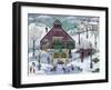 Snowy Maple Syrup Makers and Ice Skaters-Cheryl Bartley-Framed Giclee Print