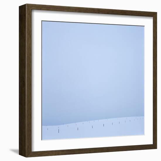 Snowy Meadow and Overcast Sky-Micha Pawlitzki-Framed Photographic Print