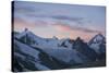 Snowy Mountain Landscape, Mountain Range, Bishorn, Summit, Trekking, Switzerland-Peter Kreil-Stretched Canvas