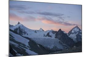 Snowy Mountain Landscape, Mountain Range, Bishorn, Summit, Trekking, Switzerland-Peter Kreil-Mounted Photographic Print