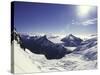 Snowy Mountain Top, New Zealand-Michael Brown-Stretched Canvas