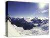 Snowy Mountain Top, New Zealand-Michael Brown-Stretched Canvas