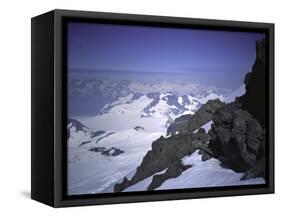 Snowy Mountains in Alaska, USA-Michael Brown-Framed Stretched Canvas