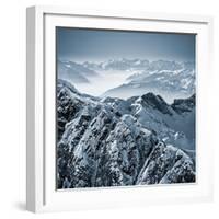 Snowy Mountains in the Swiss Alps. View from Mount Titlis, Switzerland.-Antonio Jorge Nunes-Framed Photographic Print