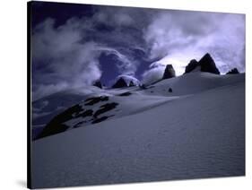 Snowy Mountains with Clouds, Chile-Michael Brown-Stretched Canvas