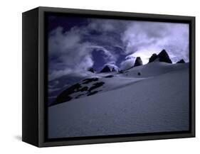 Snowy Mountains with Clouds, Chile-Michael Brown-Framed Stretched Canvas