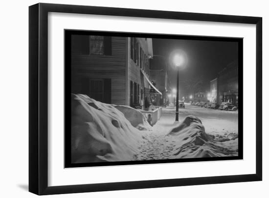 Snowy Night in Woodstock, Vermont-Marion Post Wolcott-Framed Art Print