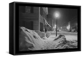Snowy Night in Woodstock, Vermont-Marion Post Wolcott-Framed Stretched Canvas