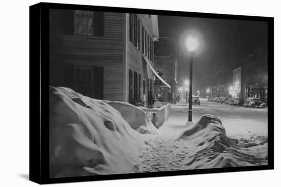 Snowy Night in Woodstock, Vermont-Marion Post Wolcott-Stretched Canvas