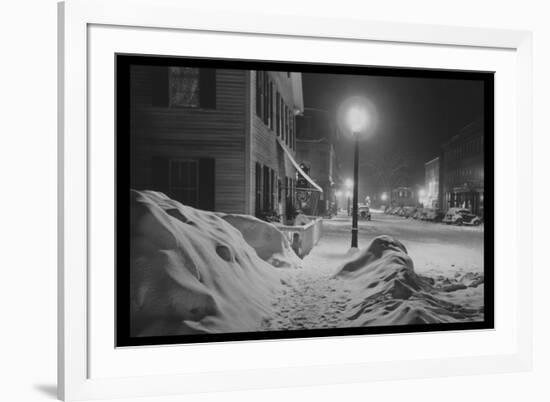 Snowy Night in Woodstock, Vermont-Marion Post Wolcott-Framed Premium Giclee Print