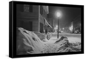 Snowy Night in Woodstock, Vermont-Marion Post Wolcott-Framed Stretched Canvas