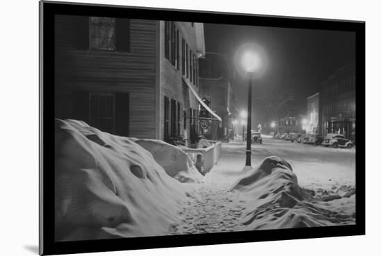 Snowy Night in Woodstock, Vermont-Marion Post Wolcott-Mounted Premium Giclee Print