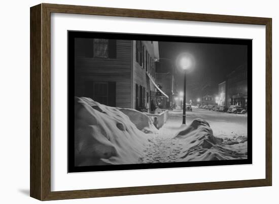 Snowy Night in Woodstock, Vermont-Marion Post Wolcott-Framed Art Print