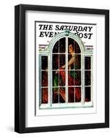 "Snowy Night," Saturday Evening Post Cover, January 5, 1929-Elbert Mcgran Jackson-Framed Giclee Print