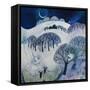 Snowy Night-Lisa Graa Jensen-Framed Stretched Canvas