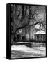 Snowy Old School House-null-Framed Stretched Canvas