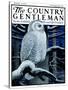 "Snowy Owl in Forest at Night," Country Gentleman Cover, January 12, 1924-Paul Bransom-Stretched Canvas