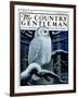 "Snowy Owl in Forest at Night," Country Gentleman Cover, January 12, 1924-Paul Bransom-Framed Giclee Print