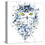 Snowy Owl T-Shirt Graphics, Snowy Owl Illustration with Splash Watercolor Textured Background. Illu-Faenkova Elena-Stretched Canvas