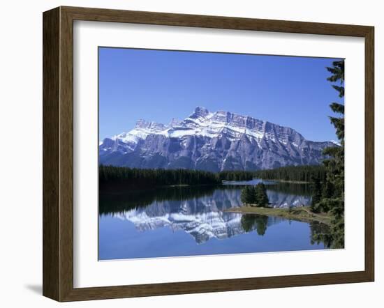 Snowy Peak of Mount Rundle Reflected in the Water of Two Jack Lake, Banff National Park, Alberta-Pearl Bucknall-Framed Photographic Print