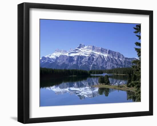 Snowy Peak of Mount Rundle Reflected in the Water of Two Jack Lake, Banff National Park, Alberta-Pearl Bucknall-Framed Photographic Print