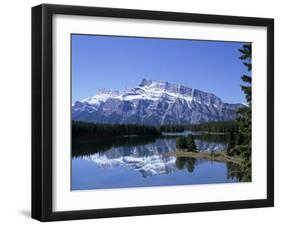 Snowy Peak of Mount Rundle Reflected in the Water of Two Jack Lake, Banff National Park, Alberta-Pearl Bucknall-Framed Photographic Print