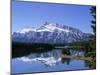 Snowy Peak of Mount Rundle Reflected in the Water of Two Jack Lake, Banff National Park, Alberta-Pearl Bucknall-Mounted Photographic Print
