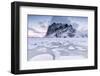 Snowy Peaks and Ice Frame the Typical Fishermen Houses Called Rorbu, Eggum-Roberto Moiola-Framed Photographic Print