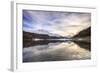 Snowy Peaks and Woods are Reflected in Lake Silvaplana at Sunset, Switzerland-Roberto Moiola-Framed Photographic Print