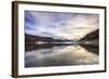 Snowy Peaks and Woods are Reflected in Lake Silvaplana at Sunset, Switzerland-Roberto Moiola-Framed Photographic Print