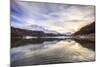 Snowy Peaks and Woods are Reflected in Lake Silvaplana at Sunset, Switzerland-Roberto Moiola-Mounted Photographic Print