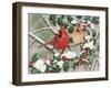 Snowy Perch - Cardinals-William Vanderdasson-Framed Giclee Print