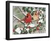 Snowy Perch - Cardinals-William Vanderdasson-Framed Giclee Print