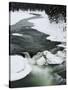 Snowy River and Winter Landscape, Yellowstone National Park, UNESCO World Heritage Site, Wyoming, U-Kimberly Walker-Stretched Canvas