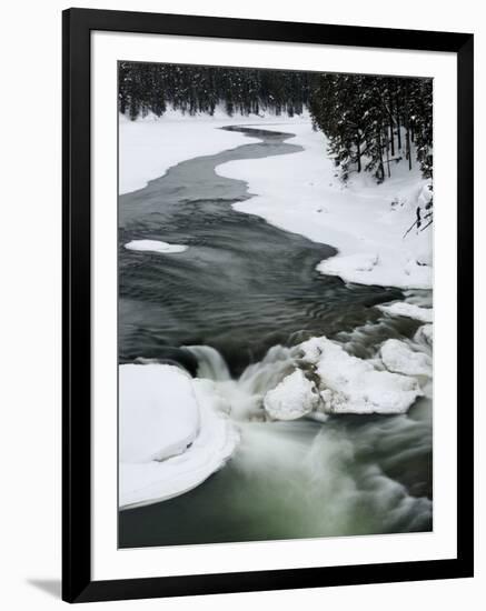 Snowy River and Winter Landscape, Yellowstone National Park, UNESCO World Heritage Site, Wyoming, U-Kimberly Walker-Framed Photographic Print