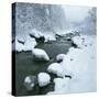 Snowy Riverbank-Micha Pawlitzki-Stretched Canvas