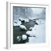 Snowy Riverbank-Micha Pawlitzki-Framed Premium Photographic Print